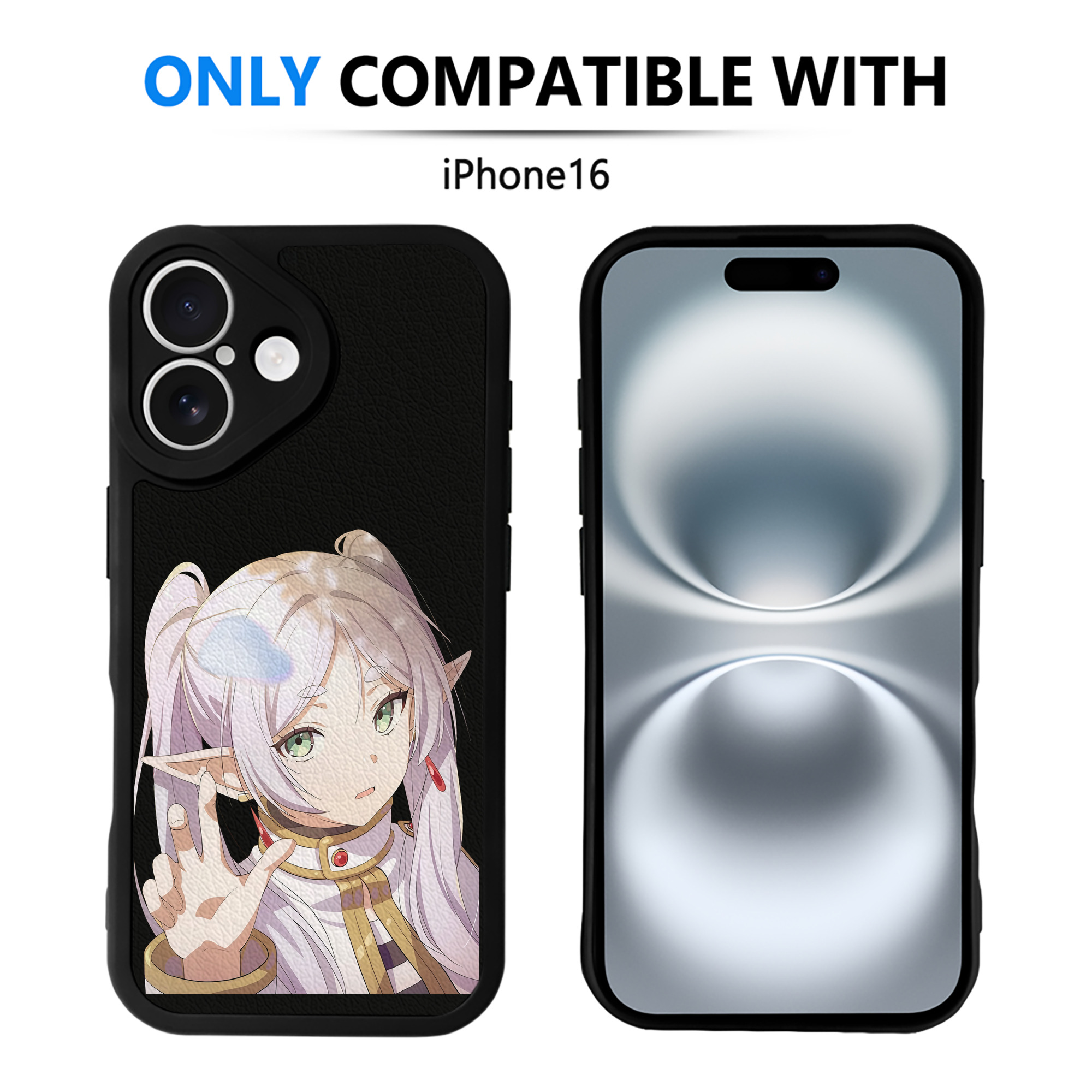 （画像用） 葬送のフリーレン Frieren 【iPhone 16シリーズ対応】シリコンスマホケース（レザー調） 材質：シリコン